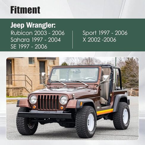 Left & Right Side Tailgate Bar Bracket Fits for 1997-2006 Jeep Wrangler TJ Replaces # 13510.31 13510.30 55176738AA 55176739AB in Kuwait