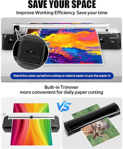Laminator, A3 Laminator Machine with Built-in Trimmer, 70 Seconds Quick Warm-Up, Cold and Thermal Laminating with 50 Sheets, NTC Technology for Home Office School (A3+50pics) in Kuwait