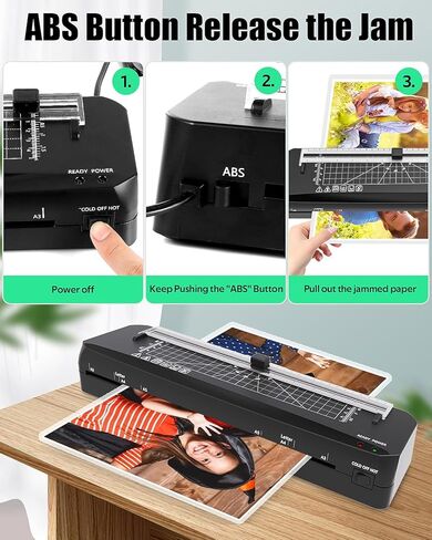 Laminator, A3 Laminator Machine with Built-in Trimmer, 70 Seconds Quick Warm-Up, Cold and Thermal Laminating with 50 Sheets, NTC Technology for Home Office School (A3+50pics) in Kuwait