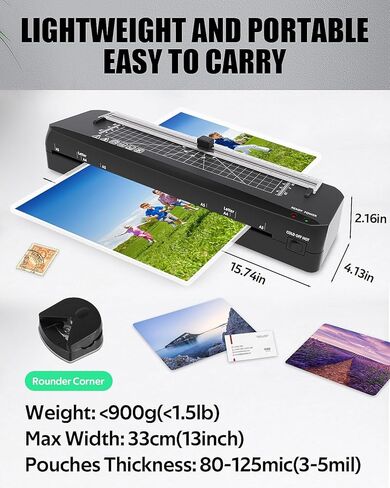 Laminator, A3 Laminator Machine with Built-in Trimmer, 70 Seconds Quick Warm-Up, Cold and Thermal Laminating with 50 Sheets, NTC Technology for Home Office School (A3+50pics) in Kuwait