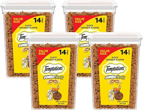 TEMPTATIONS Jumbo Stuff Crunchy and Soft Cat Treats Tasty Chicken Flavor, 5.3 oz (Pack of 10) in Saudi Arabia