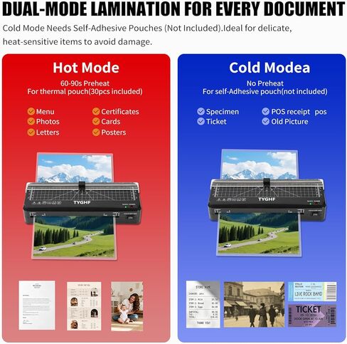 Laminator Machine with 30 Laminating Sheets (A4/A5/A6), 4-in-1 Thermal and Cold Lamination Machine with Built-in Paper Trimmer and Angle Scale, 2-Min Warm-up Laminator for Home Office Black in Kuwait