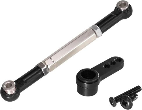 أجزاء لـ MJX لـ HYPER GO H12Y H12Y 1/12 قضيب مؤازر معدني ذراع مؤازر للتحكم عن بعد ترقية أجزاء السيارة (فضي) in Kuwait