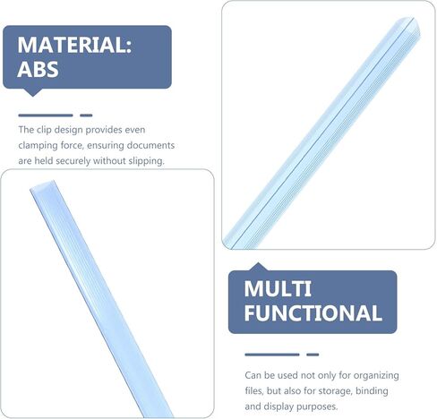TEHAUX 20pcs Plastic Slide Binders Clips for Bookbinding, Blue 310mm X 15mm Slide Grip Binding Bars for Document Organization and Report Covers in Kuwait