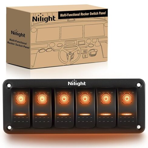 Nilight 3 Gang Rocker Switch Box 3 Holes Panel Detachable Installation Housing Waterproof Aluminum Rotatable Mount Bracket 12V 24V DIY Toggle Switches Voltmeter USB Socket for Boats Cars RVs Trucks in Kuwait