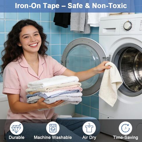 شريط حاشية بالكي، مقاس 4/5 بوصة × 33 ياردة بدون شريط حاشية، شريط لاصق من القماش خفيف الوزن، شريط حاشية بشريط سحري للستائر والسراويل والفساتين والملابس (أسود) in Kuwait