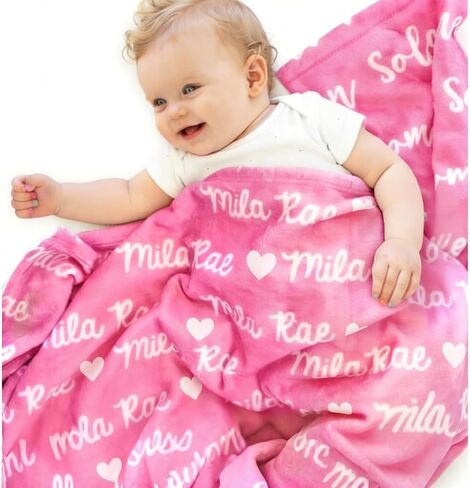 Ship Next Day,Custom Blanket with Name,Personalized Blankets for Kids,Customized Fleece Throw Blanket Christmas Blanket Gifts for Daughter Son in Saudi Arabia