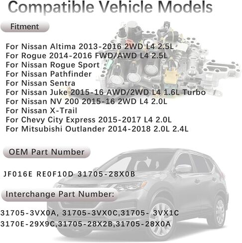 JF016E CTV Transmission Valve Body Compatible with 2014-2017 Nissan Altima 2.5L 2015-2017 Mitsubishi Outlander Sports 2.0L #31705-28X0B in Kuwait