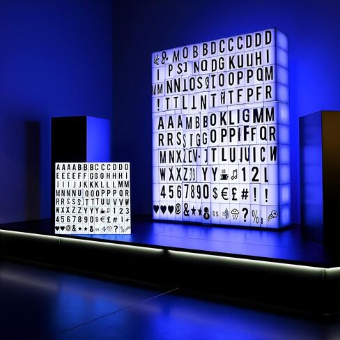 A Set 208Pcs Black Cinematic Lightbox Replacement Letters & Numbers Signs for A4 Light Up Letter Box Sign Message Board, Presentation Boards 65.4x35mm, for Home or Events(Light Box is NOT Included) in Kuwait