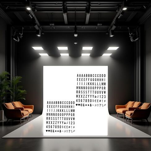 2 sets Black Cinematic Lightbox Replacement Letters & Numbers Signs Black for A4 Light Up Letter Box Sign Message Board, Presentation Boards 65.4x35mm (LED Light Box is NOT Included) in Kuwait