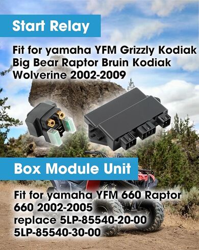 مجموعة وحدة صندوقية متوافقة مع Yamaha YFM 660 Raptor 660R Grizzly 660 2002-2008 استبدل 5LP-85540-20-00 5LP-85540-30-00، مع ملف إشعال بقابس الملف اللولبي للمبتدئين in Kuwait