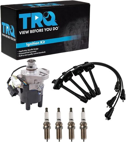 TRQ Ignition Coil and Spark Plug Kit 6 Piece Distributor Compatible with 1994-1995 Toyota Celica 1993-1995 Corolla in Kuwait