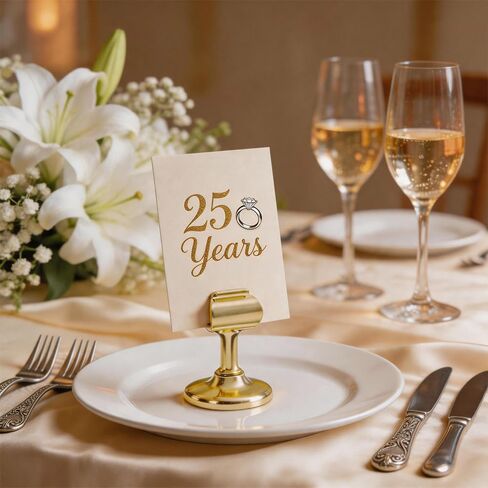 16 Pcs Gold Table Number Holders with 16 Gold Foil Border Tent Cards, Name Card Holders for Wedding, Restaurant, Photo, Birthday in Kuwait