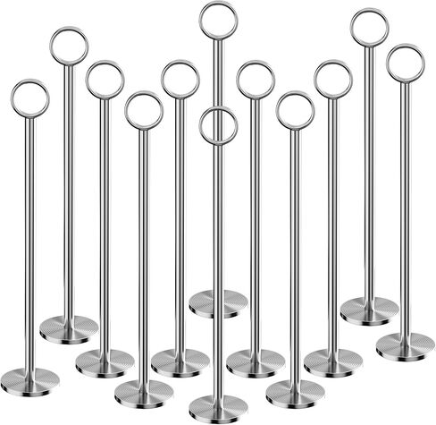Urban Deco 12PK حامل رقم الطاولة، حامل بطاقات المكان، حامل بطاقات الطاولة 12 بوصة، حامل بطاقات فولاذية للصور، لافتات الطعام، ملاحظات المذكرات، حفلات الزفاف، المطاعم، أعياد الميلاد (ذهبي) in Kuwait
