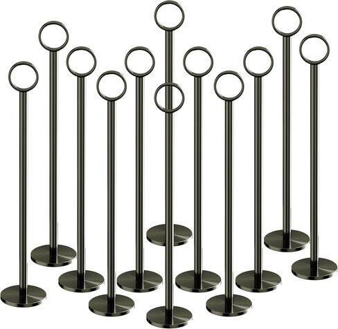 Urban Deco 12PK حامل رقم الطاولة، حامل بطاقات المكان، حامل بطاقات الطاولة 12 بوصة، حامل بطاقات فولاذية للصور، لافتات الطعام، ملاحظات المذكرات، حفلات الزفاف، المطاعم، أعياد الميلاد (ذهبي) in Kuwait