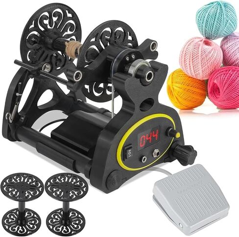 Electric Yarn Spinner Mini Spinning Wheel 800RPM Digital Display Foot Pedal Control 3 Bobbins 4oz/8oz Capacity for Wool Spinning Weaving Roving in Kuwait