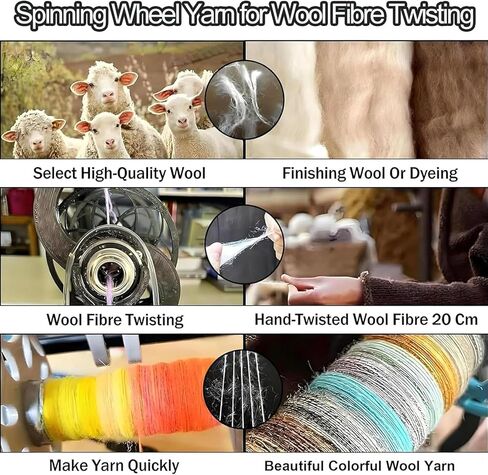 Electric Yarn Spinner Mini Spinning Wheel 800RPM Digital Display Foot Pedal Control 3 Bobbins 4oz/8oz Capacity for Wool Spinning Weaving Roving in Kuwait