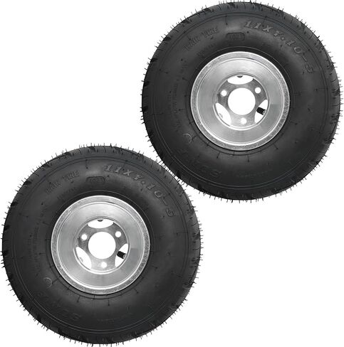 11x7.10-5 Tubeless Rain Tire with 5" Rim – 3 Stud Design for Go Karts, ATVs, UTVs, Drift Trikes, and Mini Bikes (2 Pack) in Kuwait