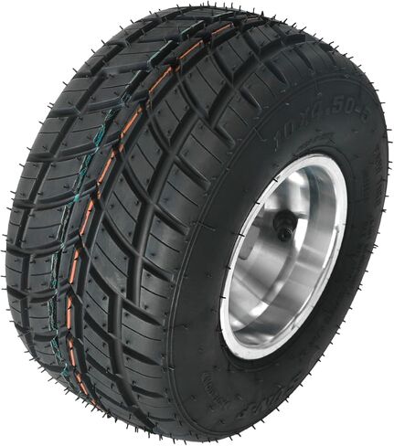 10x4.50-5 Rain Tires with Aluminum Rims & Steering Knuckles for Go Karts, ATVs, UTVs, Drift Trikes – 4 Ply Tubeless, Front Wheel Assembly (2 Pack) in Kuwait