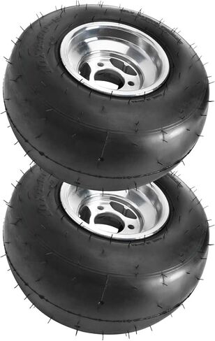 2x 10x4.50-5 إطارات أمامية Go Kart Slick وحواف من سبائك الألومنيوم مقاس 5 بوصات، وعجلات سباق بدون أنابيب، وإطارات ذات قبضة منخفضة لدراجات الانجراف، وATV، وUTV، وMini Kart in Kuwait