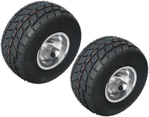 إطارات مطر مقاس 10x4.50-5 مع حواف من الألومنيوم - تصميم 3 عروات لعربات Go Karts وATVs وUTVs ودراجات الانجراف وعربات الجولف - عبوتان in Kuwait