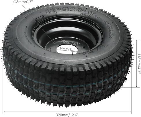 2 حزمة من إطارات ATV Go Kart مقاس 13x5.00-6 ومجموعة عجلات ثلاثية المسامير، إطارات نايلون بدون أنابيب مع محاور عجلات أمامية 17 مم للمركبات الرباعية وأجهزة UTV وعربات الجولف وجزازات العشب in Kuwait