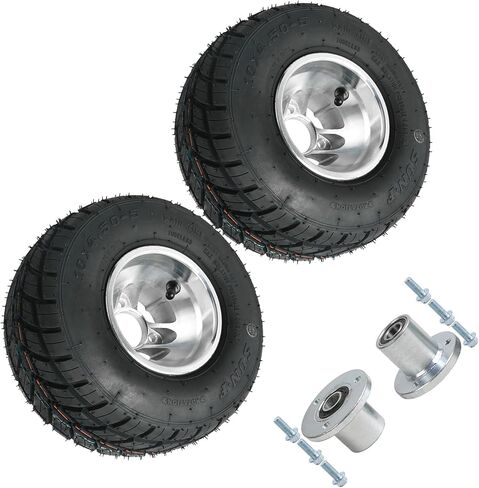 مجموعة العجلات الأمامية Go Kart مقاس 10x4.50-5، إطار سباق بدون أنبوب على الحافة مع 3 محاور مسمارية، إطار طريق مطر 4 طبقات لعربات الذهاب، مركبات ATV، الدراجات الصغيرة، دراجات الانجراف، عربات الجولف in Kuwait