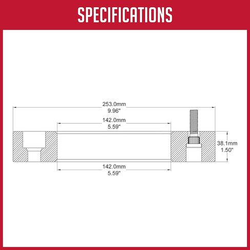 Wheel Accessories Parts 2 Pcs Wheel Spacers Adapters 8 on 200mm 8x200mm 1.50 Inch Thick 142mm Hub M14x1.5 14x1.5 Thread Stud Fits 2019+ Ram 3500 2003+ Ford F350 Dual Rear Wheels No Lip Front and Rear in Kuwait