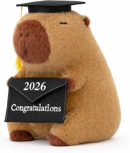 Graduation 2026 Capybara Plush Toy, 9 Inch Capybara Stuffed Animal with Graduation Cap and Diploma, Class of 2026 Congratulations Plush Gift for Kids, Teens, Seniors and Graduates in Saudi Arabia