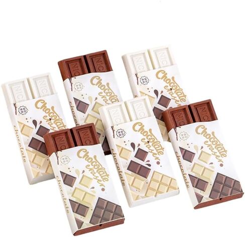 Cute Eraser 6PCS Stocking Stuffers Cute White/Black Chocolate Erasers Party Favors Practical Joke Desk Decoration Accessory Pencil Erasers Nice Gift (6PCS White/Black) in Saudi Arabia