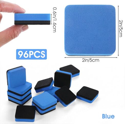 Kifmurase 96Pcs Dry Erase Eraser, Magnetic Whiteboard Dry Erasers, Cube Mini Whiteboard Eraser, Square Colorful White Board Erasers, Chalkboard Cleaner Wiper for Home and Office in Kuwait