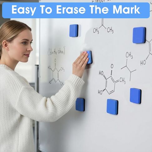 Kifmurase 96Pcs Dry Erase Eraser, Magnetic Whiteboard Dry Erasers, Cube Mini Whiteboard Eraser, Square Colorful White Board Erasers, Chalkboard Cleaner Wiper for Home and Office in Kuwait