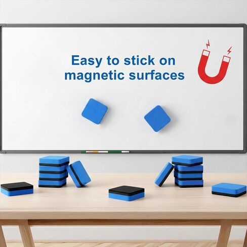 Kifmurase 96Pcs Dry Erase Eraser, Magnetic Whiteboard Dry Erasers, Cube Mini Whiteboard Eraser, Square Colorful White Board Erasers, Chalkboard Cleaner Wiper for Home and Office in Kuwait