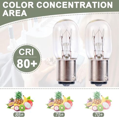 2pcs Sewing Machine Light Bulbs, Sewing Machine 120v 15w Light Bulb Clear and Bright Lighting Equipment with Push-in Base for Singer Janome Home Workshops Craft Enthusiasts in Kuwait