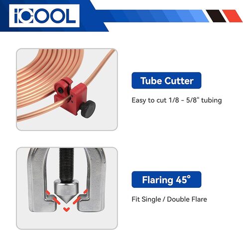 طقم خط فرامل مطلي بالنحاس بطول 25 قدم 3/16 بوصة من ICOOL مع مجموعة أدوات حرق مزدوجة ومفردة، يتضمن 20 تركيبًا و4 تركيبات خط فرامل اتحادية in Kuwait