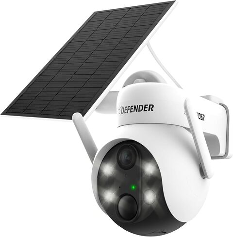 Defender Solar Powered Security Camera | 4K/8MP AI Everwatch PTZ | Wireless Outdoor Camera | Night Vision | AI Tracking Camera | Two-Way Talk | Motion Sensor | IP65 Rated | No Monthly Fees | Pack of 2 in Saudi Arabia