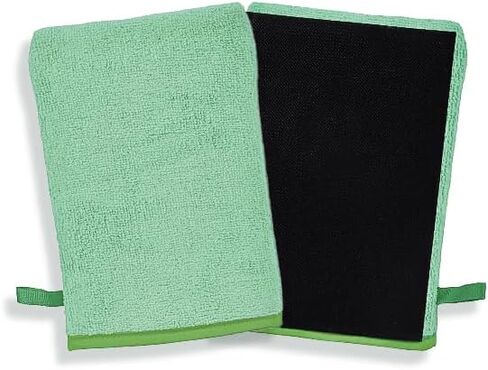 R Fine Grade Microfiber Clay Mitt 1 Pack, 8.5x5.7 Car Detailing Glove, Removes Iron Powder, Tree Sap, Oxidation & Debris for Auto Paint, Glass, Wheels Decontamination (Black) in Kuwait