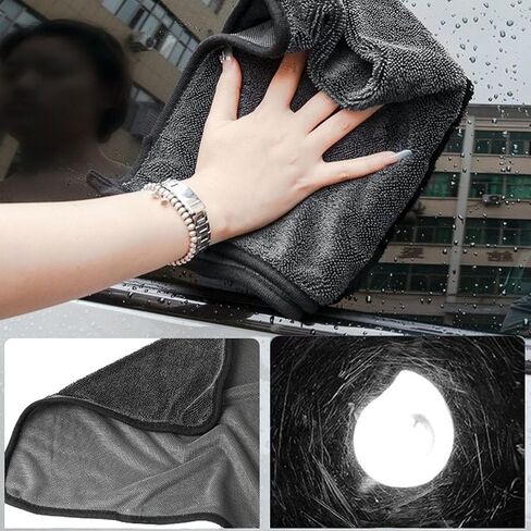 AOYEBO Microfiber Car Drying Towels - Super Absorbent Lint Free Braid Cloth, Scratch-Free Detailing Towels for SUV, RV, Sedan, Motorcycle, Boat, Window & Windshield Cleaning in Kuwait