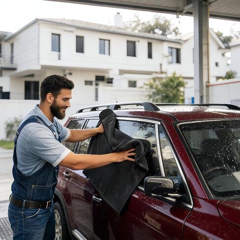 AOYEBO Microfiber Car Drying Towels - Super Absorbent Lint Free Braid Cloth, Scratch-Free Detailing Towels for SUV, RV, Sedan, Motorcycle, Boat, Window & Windshield Cleaning in Kuwait