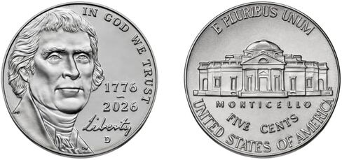 2026 Nickel 250th Anniversary Semiquincentennial Commemorative P & D 2 Coins Set in Kuwait
