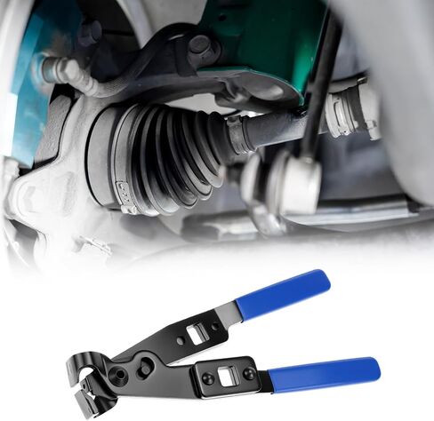 QWORK CV Axle Boot Clamp Pliers with 1/2 Inch Torque Wrench, Ear Type Clamp Crimping and Removal Tool, Heavy Duty Carbon Steel CV Joint Boot Banding Tool in Kuwait