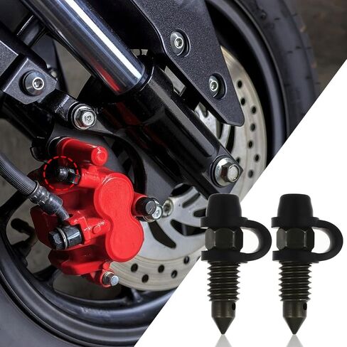 SHINEOFI Motorcycle Brake Caliper Bleed Screw Bolt Set with Cap, Exhaust and Drain Oil Screws, 4 Sets for Motorbikes Hydraulic Disc Brake Maintenance in Kuwait