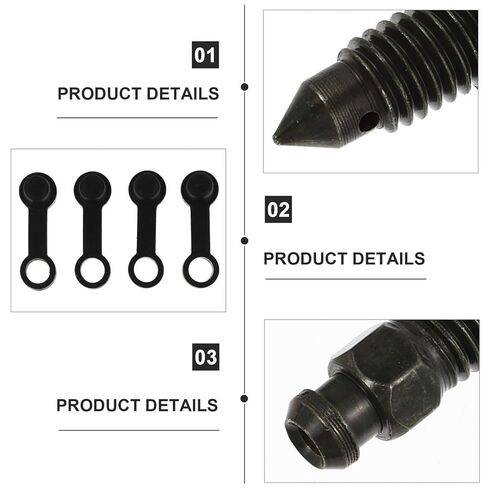 SHINEOFI Motorcycle Brake Caliper Bleed Screw Bolt Set with Cap, Exhaust and Drain Oil Screws, 4 Sets for Motorbikes Hydraulic Disc Brake Maintenance in Kuwait