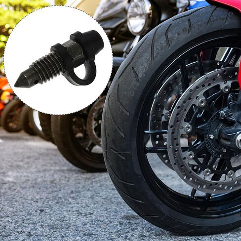SHINEOFI Motorcycle Brake Caliper Bleed Screw Bolt Set with Cap, Exhaust and Drain Oil Screws, 4 Sets for Motorbikes Hydraulic Disc Brake Maintenance in Kuwait