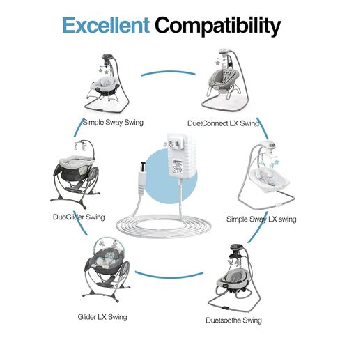 استبدال سلك الطاقة لـ Graco Swing - محول 5V 2A لـ Graco DuetSoothe، Simple Sway، Glider LX، DuoGlider، Sweetpeace، شاحن 6 أقدام مع حماية من الجهد الزائد in Kuwait
