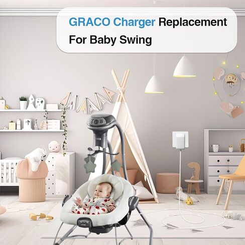 استبدال سلك الطاقة لـ Graco Swing - محول 5V 2A لـ Graco DuetSoothe، Simple Sway، Glider LX، DuoGlider، Sweetpeace، شاحن 6 أقدام مع حماية من الجهد الزائد in Kuwait