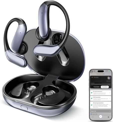 AI Translation Earbuds: 170 Languages & 0.45s Instant Real-Time Translator, Smart AI Headphones with Meeting Notes & Transcription, Bluetooth 6.0 & ENC, Audífonos Traductores in Kuwait