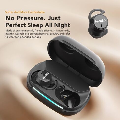 MINISO MS217 Real-Time AI Translation Earbuds, 165 Language Translator Earbuds, Invisible Sleep Headphones Mini Noise Blocking Sleep Earphones, Small Design Mini Sleep, Sleep Earbuds for Side Sleepers in Kuwait