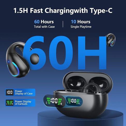 AI Translation Earbuds Real Time 144 Languages Clip On Earbuds Translator Headphones Audifonos Traductores Inglés Español Bluetooth 60H Playtime Headphones for Travel Business Meeting Learning Black 9 in Kuwait