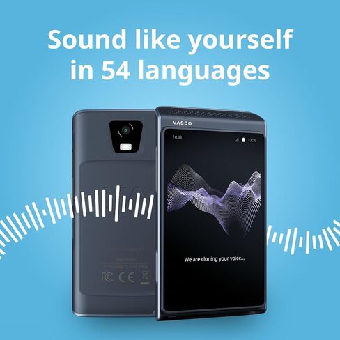 Vasco Translator Q1 | AI Voice Cloning Language Translator Device | 113 Languages | Free Lifetime Internet in Nearly 200 Countries | Slate Blue in Saudi Arabia